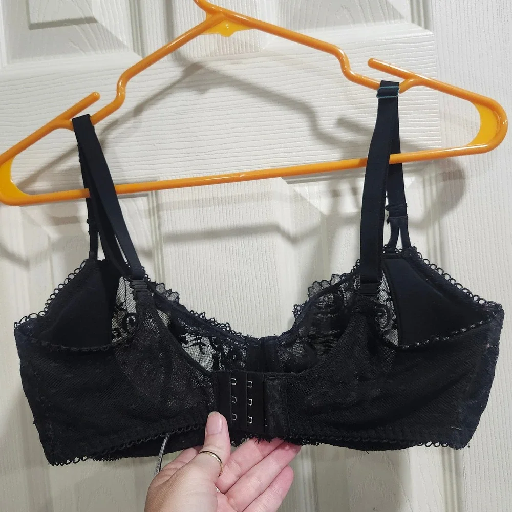 Victorias Secret Dream Angels Black Lace Push-Up Without Padding Bra 34DDD